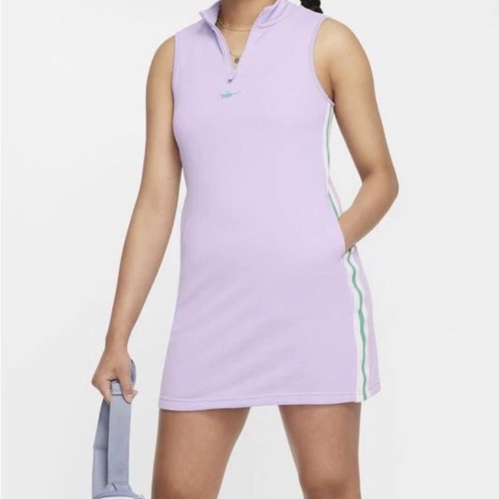Nike Kids' Sportswear Sleeveless Dress In Hydrangeas Purple Stadium Green Size M